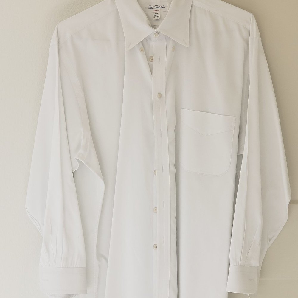 4 - White Cotton Pinpoint Oxford Shirts - Size 17.5 X 33   SUPER SHARP!